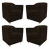 kit 04 Poltronas Decorativas Tilla Corano Marrom - STS Móveis - 1