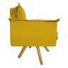 Poltrona Opala Base Giratória de Madeira Suede Amarelo - Sts Móveis - 3