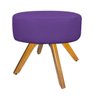 Kit Namoradeira, 02 Poltronas Beatriz e Puff Sofia Base Giratória de Madeira Corano Roxo - STS Mó - 4
