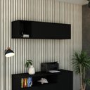 Ver imagem 1 de Armário Aéreo c/Nicho e Porta Basculante 35x135x35cm WLNP135 Preto Ônix