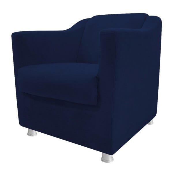 kit 04 Poltronas Decorativas Tilla Suede Azul Marinho - STS Móveis - 3