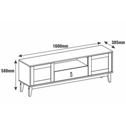 Rack para Tv Esmeralda 1,60m Off White/cedro - Casa D - 5