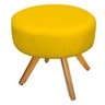 Kit Namoradeira Beatriz e Puff Sofia Base Giratória de Madeira Corano Amarelo - STS Móveis - 3