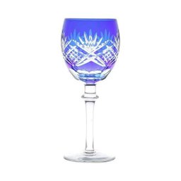 Conjunto 6 Taças para Vinho Branco 280ml de Vidro Lapidado Palm Escuro Rojemac - 1