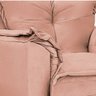 Kit 4 Poltronas Opala Base Giratória de Madeira Suede Rosê - Sts Móveis - 6