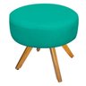 Kit Namoradeira Beatriz e Puff Sofia Base Giratória de Madeira Corano Azul Turquesa - STS Móveis - 3
