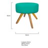 Kit Namoradeira Beatriz e Puff Sofia Base Giratória de Madeira Corano Azul Turquesa - STS Móveis - 5