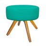 Kit Namoradeira Beatriz e Puff Sofia Base Giratória de Madeira Corano Azul Turquesa - STS Móveis - 6