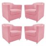 kit 04 Poltronas Decorativas Tilla Suede Rosa Bebê - STS Móveis - 1
