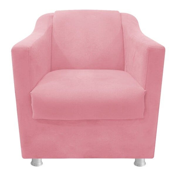 kit 04 Poltronas Decorativas Tilla Suede Rosa Bebê - STS Móveis - 2