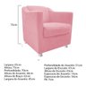 kit 04 Poltronas Decorativas Tilla Suede Rosa Bebê - STS Móveis - 5