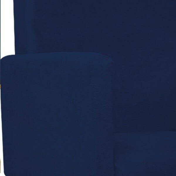 Kit 04 Poltronas Beatriz Base Giratória de Madeira Suede Azul Marinho - STS Móveis - 6