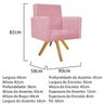 Kit Namoradeira, 02 Poltronas Beatriz e Puff Sofia Base Giratória de Madeira Suede Rosa Bebê - - 5