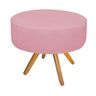 Kit Namoradeira, 02 Poltronas Beatriz e Puff Sofia Base Giratória de Madeira Suede Rosa Bebê - - 4