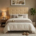 Ver imagem 1 de Cabeceira Estofada Luxo King Design Moderno e Sofisticado:Palha