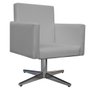 Poltrona Beatriz Base Giratória de Metal Corano Cinza - STS Móveis - 1