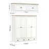 Guarda Roupa Casal Madeira Maciça 2 Peças 9105x9108 Branco C - 8