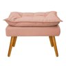 Kit Namoradeira, Poltrona e Puff Opala Palito Mel Suede Rosê - STS Móveis - 4