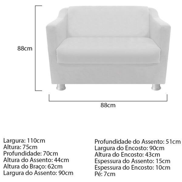 kit Poltrona e Namoradeira Tilla Corano Branco - STS Móveis - 6