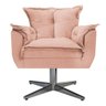 Kit Namoradeira e 02 Poltronas Opala Base Giratória de Metal Suede Rosê - STS Móveis - 3