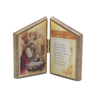 Mini Adorno Oração De Mesa Eucaristia Comunhão Menino
