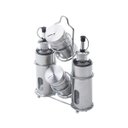 Ver imagem 3 de Conjunto 5 Peças Galheteiro de Aço Inox e Vidro Pointer 17,5cmx9cmx24cm Rojemac