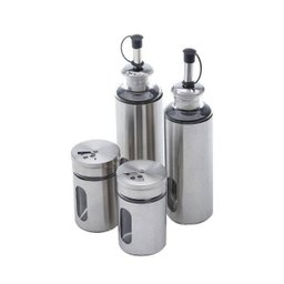 Conjunto 5 Peças Galheteiro de Aço Inox e Vidro Pointer 17,5cmx9cmx24cm Rojemac - 2 Conjunto 5 Peças Galheteiro de Aço Inox e Vidro Pointer 17,5cmx9cmx24cm Rojemac - 2