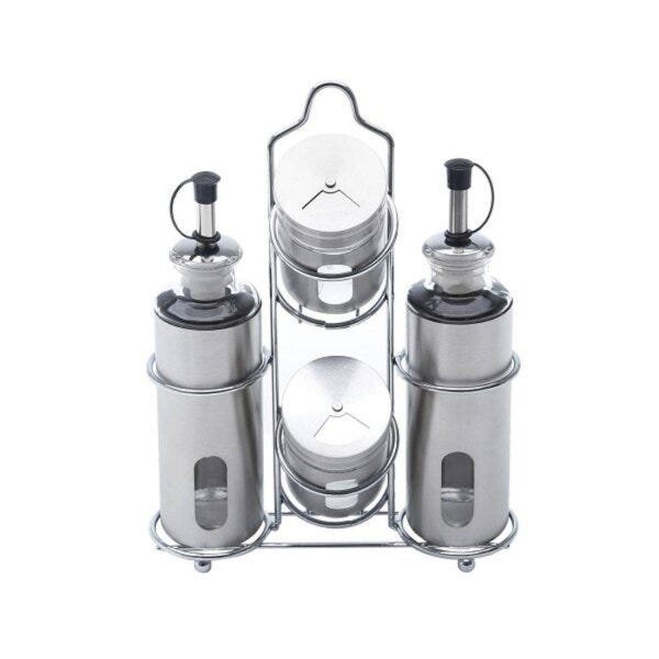 Conjunto 5 Peças Galheteiro de Aço Inox e Vidro Pointer 17,5cmx9cmx24cm Rojemac é ruim? Conjunto 5 Peças Galheteiro de Aço Inox e Vidro Pointer 17,5cmx9cmx24cm Rojemac é boa?