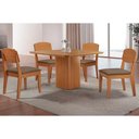 Ver imagem 1 de Conjunto: Mesa de Cozinha Maldivas C/ Tampo Madeirado Canto Curvo 90x90cm e 4 Cadeiras Havana
