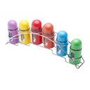 Ver imagem 3 de Conjunto 7 Peças Porta Temperos de Aço Inox e Vidro Colorido 33cmx6cmx14cm Rojemac