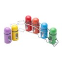 Ver imagem 4 de Conjunto 7 Peças Porta Temperos de Aço Inox e Vidro Colorido 33cmx6cmx14cm Rojemac