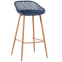 Ver imagem 3 de Kit 4 Banquetas Mônaco Clarice Alta Fratini 96 cm (altura) em Poliuretano (PU) Azul Marinho Base em