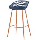 Ver imagem 2 de Kit 4 Banquetas Mônaco Clarice Alta Fratini 96 cm (altura) em Poliuretano (PU) Azul Marinho Base em