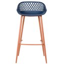 Ver imagem 4 de Kit 4 Banquetas Mônaco Clarice Alta Fratini 96 cm (altura) em Poliuretano (PU) Azul Marinho Base em