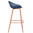 Ver imagem 5 de Kit 4 Banquetas Mônaco Clarice Alta Fratini 96 cm (altura) em Poliuretano (PU) Azul Marinho Base em
