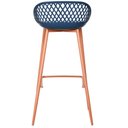Ver imagem 6 de Kit 4 Banquetas Mônaco Clarice Alta Fratini 96 cm (altura) em Poliuretano (PU) Azul Marinho Base em