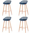 Ver imagem 1 de Kit 4 Banquetas Mônaco Clarice Alta Fratini 96 cm (altura) em Poliuretano (PU) Azul Marinho Base em