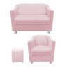 kit Poltrona, Namoradeira Tilla e Puff Dado Corano Rosa Bebê - STS Móveis - 1