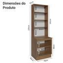 Ver imagem 7 de Kit Balcão + Cristaleira 70cm Rustic/Branco Veludo Lux Madesa 01