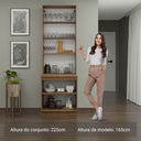 Ver mais imagens de Kit Balcão + Cristaleira 70cm Rustic/Branco Veludo Lux Madesa 01
