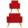 Kit Namoradeira e Poltrona Beatriz Palito Mel Corano Vermelho - STS Móveis - 1
