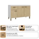 Ver imagem 5 de Balcão para Pia 120cm em MDF 15cm 3 Portas e Uma Gaveta Branco/Amêndoa