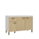 Ver imagem 2 de Balcão para Pia 120cm em MDF 15cm 3 Portas e Uma Gaveta Branco/Amêndoa