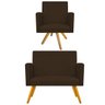Kit Namoradeira e Poltrona Beatriz Base Giratória de Madeira Suede Marrom - STS Móveis - 1
