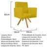 Kit Poltrona Beatriz e Puff Sofia Base Giratória de Madeira Suede Amarelo - STS Móveis - 4