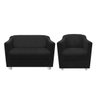 kit Poltrona e Namoradeira Tilla Suede Preto - STS Móveis - 1
