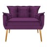 Kit Namoradeira e Poltrona Opala Palito Mel Suede Roxo - STS Móveis - 2