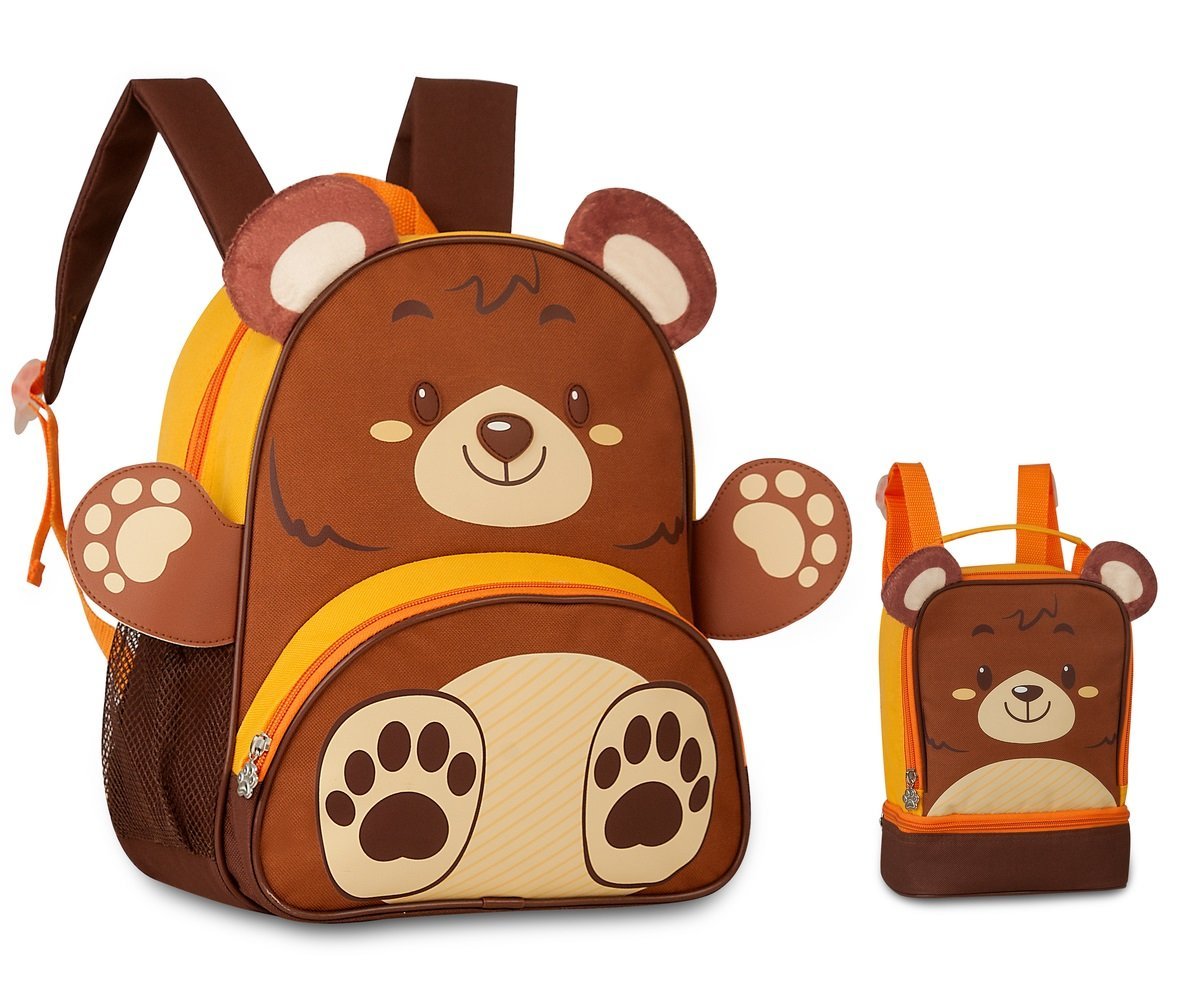 KIT ESCOLAR MOCHILA E LANCHEIRA TÉRMICA BICHINHOS VARIADOS UNISSEX:Cinza
