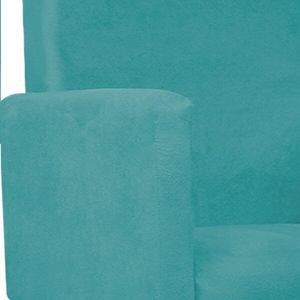 Namoradeira Beatriz Pés Palito Mel Suede Azul Turquesa - STS Móveis - 4