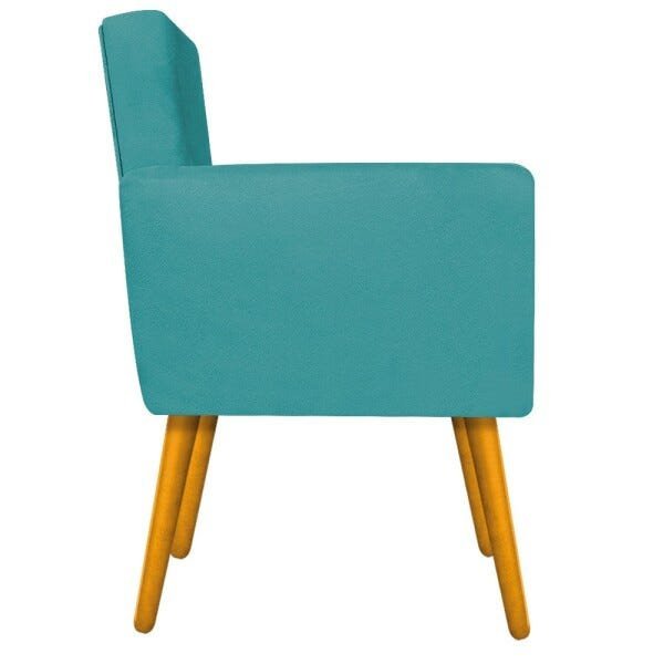 Namoradeira Beatriz Pés Palito Mel Suede Azul Turquesa - STS Móveis - 2